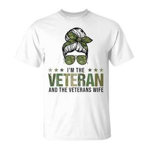 Camiseta del Día de los Veteranos para Veteranos y sus Esposas, Celebra el Servicio de Nuestros Héroes, Camisetas Promocionales Premium - Product Image 1