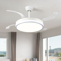 Kit de conversion de ventilateur de plafond BLDC avec 5 pales, télécommande, lumière LED - Utilisation en chambre à coucher, 5 vitesses, design moderne