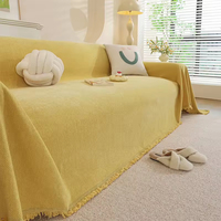 Jeté de canapé en satin-chenille à motif chevrons, couverture intégrale, multicolores, lavage à la main, adapté à toutes les saisons, style minimaliste français