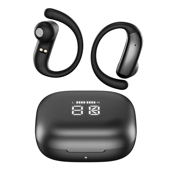 OEM Custom M142 BT V6.0 Ear Hook Wireless Earbuds HIFI Sound Sports Open Ear Headphones LED Display TWS Earphone for Running