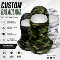 Vente en gros de balaclavas en camouflage à sublimation intégrale pour la chasse, l'escalade, la randonnée, masque intégral personnalisé