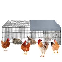 Grand enclos à poules en métal pour extérieur, 86x40 pouces, avec couverture imperméable portable, clôture sécurisée pour volailles de jardin, parc pour animaux de compagnie