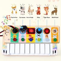 Teclado Electrónico de Madera para Niños Pequeños, Juguete Educativo Sensorial Recargable con Efectos de Luz y Sonido, Directo de Fábrica