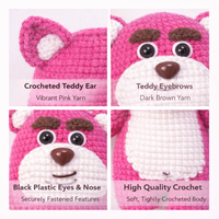 Ensemble d'ornements décoratifs en crochet amigurumi, animaux mignons en laine tricotée, cadeau en peluche, pendentif personnalisé de dessin animé