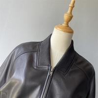 Jxwatcher – Nouvelle veste bomber en cuir véritable pour femme, en peau de mouton, courte, douce, avec fermeture éclair et épaules tombantes, collection automne