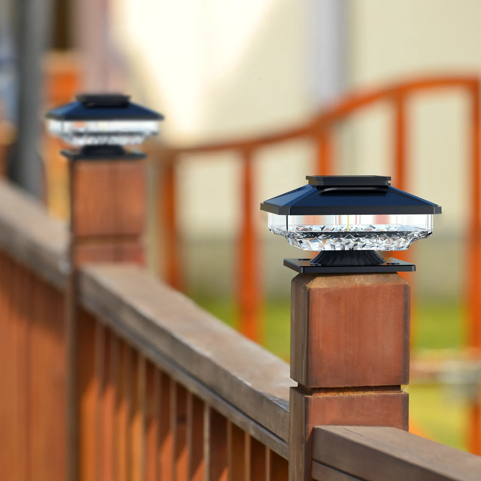 Bianco nero ABS impermeabile IP65 lampadina pannello solare ricaricabile luci di recinzione solare applique da parete solare per esterni