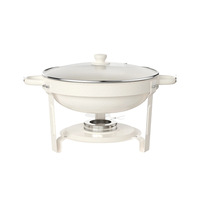 Réchaud à buffet arabe en acier inoxydable blanc alimenté au combustible, capacité de 4,5 L pour mariage et banquet
