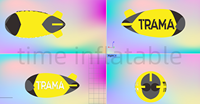 Logo de modèle de dirigeable gonflable géant de dirigeable gonflable d'hélium de la publicité