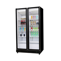Réfrigérateur commercial d'affichage de supermarché simple Double trois portes en verre réfrigérateur à bière boisson boisson refroidisseur congélateur et refroidisseur