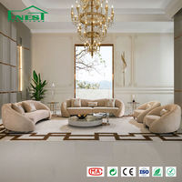 Mesa de Comedor Moderna Italiana de Lujo con Cubierta de Mármol y Base de Pedestal Acanalado, Juego de Muebles con 8 Sillas para Proyectos de Villas de Alta Gama