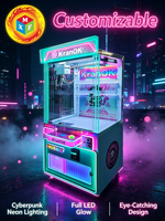 KranOK Machine à griffes néon personnalisée OEM avec éclairage LED, jeu d'arcade à monnayeur, jeu de griffes à prix, vente en gros