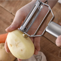 Éplucheur de carottes et de pommes de terre râpe en acier inoxydable de qualité alimentaire éplucheur multifonctionnel de fruits et légumes outil de cuisine 2 en 1
