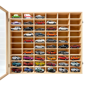 kids children toy car storage organizers bamboo wooden baby toy display rack storage cabinet with acrylic lid