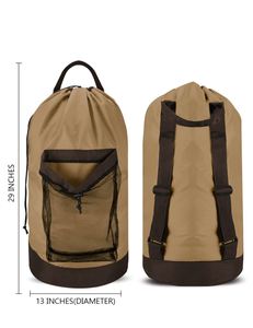 Bolsa de lavandería con correas para el hombro y bolsillo de malla, mochila de lavandería grande y portátil, cesto de ropa sucia para la universidad, viajes y lavandería. - Product Image 2