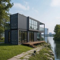 Bâtiment modulaire contemporain en conteneurs pour l'habitation familiale et les vacances