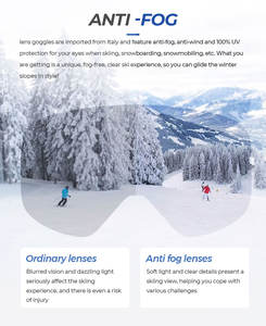 स्नोमोबाइल स्नोबोर्डिंग के लिए कस्टम स्नो गॉगल हीटेड एंटी फॉग पोलराइज्ड मैग्नेटिक इंटरचेंजेबल ग्रेडिएंट लेंस कस्टम - Product Image 5