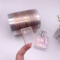 Étiquette adhésive transparente personnalisée étiquette de bouteille cosmétique autocollant de bouteille de verre de parfum en feuille d'or transparente