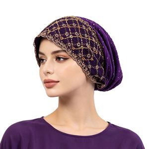 HZM-61293 Bonnets Chimio pour Femmes, Turbans Élastiques Extensibles, Chapeaux Doux pour le Cancer, Couvre-chefs, Écharpes et Bandeaux - Product Image 3
