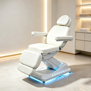 Fauteuil de beauté électrique à 4 moteurs, fauteuil facial réglable, fauteuil de traitement esthétique médical avec lumière LED au sol - Product Image 6