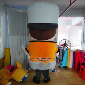 Disfraz de Mascota de Chef Personalizado OEM para Adultos, Personal de <span class=keywords><strong>Restaurante</strong></span>, Diseño de Dibujos Animados, Delantal Extraíble para Cadenas de Tiendas - Product Image 4