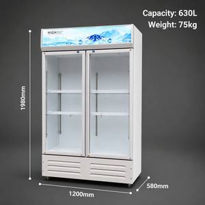 Vitrine Réfrigérée Commerciale sur Pied pour Boissons, Réfrigérateur à Double Porte Vitrée, Faible Niveau Sonore, pour Red Bull - Product Image 5
