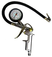 Pistolet de gonflage pneumatique en acier inoxydable avec manomètre et joint en caoutchouc nitrile-butadiène