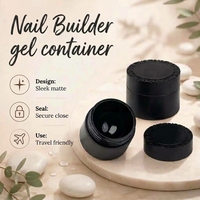 Pot en plastique PP noir en gros avec bouchon à vis pour emballage de vernis à ongles, conteneur de gel de construction, pot de gel UV
