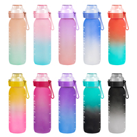 Bouteille d'eau potable en plastique aromatisée à saveur de fruits parfumée avec logo personnalisé de 32oz avec bouteille d'eau à dosettes aromatisées