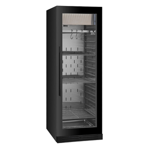 Réfrigérateur vitrine à porte vitrée avec ventilateur et éclairage LED, certifié CE, pour la maturation des steaks, intégré, noir intégral, haut de gamme - Product Image 4