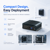 Computadora Integrada Sin Ventilador I3-5100U I5-5200U I7-5500U CPU Doble LAN 2 COM USB HD VGA SSD para Gabinete de Automatización PC Industrial