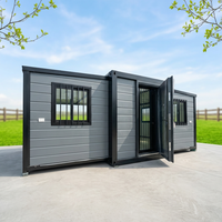 Maison conteneur pliable de 20 pieds, préfabriquée moderne et compacte, avec salle de bain complète, pour glamping, complexe hôtelier et location Airbnb