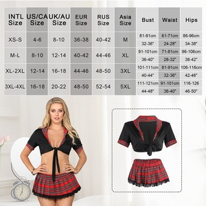 Costume Sexy in Due Pezzi per Adulti, Uniforme da Studentessa Giapponese con Gonna a Pieghe a Quadri per Donne Mature - Product Image 4