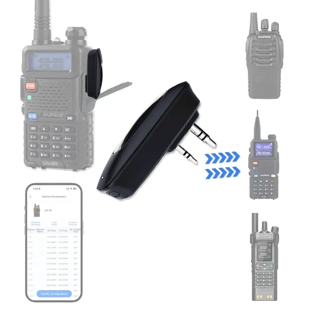 Walkie Talkie Programmer BT-1AD App-Controlled Radio Frequency Writer USB-C Rechargeable Adapter