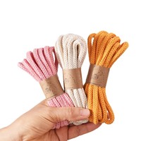 Cordon en coton tressé I-CORD 7 mm, 3m/5m, en lot, pour DIY et cordon de serrage de sweat-shirt, prix de gros