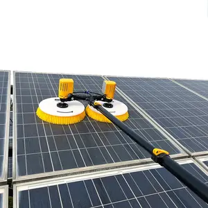 X4 فرشاة تنظيف اللوح الشمسي دوارة مزدوجة الرأس معدات تنظيف اللوح الشمسي الروبوت