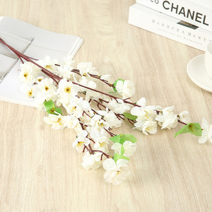 Centros DE MESA DE BODA Rosa artificial promocional 63cm Rama corta pequeña 3 ramas flor de cerezo de melocotón - Product Image 3