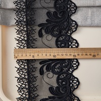 Dentelle en tulle de soie de lait à double grille de 16 cm de large, dentelle en maille brodée soluble dans l'eau pour la décoration de robes de mariée et de vêtements