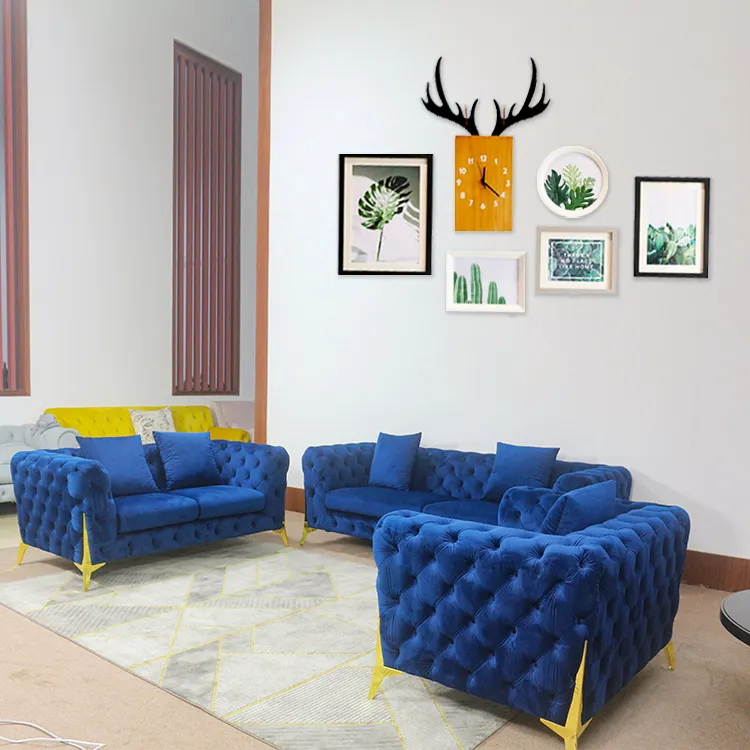 Sofá de flanela de luxo moderno, importado para sala de estar, 2-3 lugares