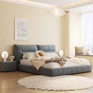 เตียงนุ่มหรูหราพร้อมกล่องยกแก๊สผ้ากำมะหยี่ดีไซน์กระดุมเตียงขนาดควีนไซส์สไตล์อิตาลี - Product Image 2