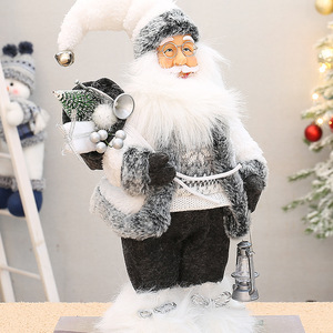 Figura de Papá Noel de 12 pulgadas de altura, de pie, con bolsa de regalo y botas de nieve, decoración navideña para interiores. - Product Image 3