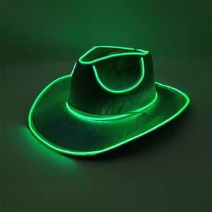 Sombrero Vaquero Acrílico para Adolescentes con Luces <span class=keywords><strong>LED</strong></span> de Siete Colores, Diseño de Perlas, para Cumpleaños, Bodas, Carnavales y Celebraciones - Product Image 4