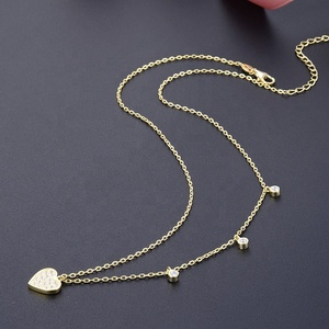 Collar <span class=keywords><strong>POLIVA</strong></span> Chapado en Oro Rosa de Plata de Ley 925 para Mujer, Colgante de Corazón con Circonita Cúbica y Cadena de Eslabones con Microincrustaciones de 40+5 cm, Regalo - Product Image 3