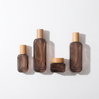 Flacon vaporisateur de parfum cylindrique de 50 ml, best-seller, pour voyage, emballage cosmétique vide, avec couvercle en bois et bouchon à vis, diffuseur à bâtonnets