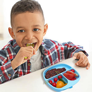 Plato <span class=keywords><strong>de</strong></span> succión <span class=keywords><strong>de</strong></span> alimentación independiente para niños pequeños irrompibles, juego <span class=keywords><strong>de</strong></span> platos <span class=keywords><strong>de</strong></span> agarre para bebé, plato <span class=keywords><strong>de</strong></span> silicona dividido sin BPA para bebé - Product Image 6