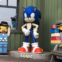 Vente flash 2024 - Statue de collection Sonic personnalisée grandeur nature - Figurines d'anime - Sculpture Sonic en fibre de verre à vendre