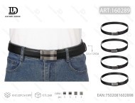 Cinturón de Cuero Genuino para Hombre, 3.5cm x 125cm, con Dos Hebillas Rectangulares, Diseño Casual, Resistente, Moldeado en una Sola Pieza - Product Image 1