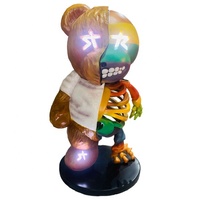 Sculpture d'ours squelette en fibre de verre galvanoplastie personnalisée créative pour décoration intérieure et extérieure de bureau à domicile hôtel club