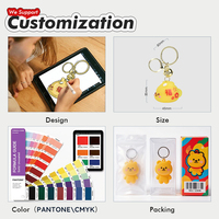MOQ 3000 pièces Nouveau design 2026 Porte-clés en silicone 3D mignon motif dessin animé avec veilleuse, porte-clés en PVC, pendentif pour sac à dos, cadeau promotionnel
