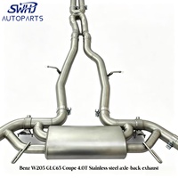 Accessoires de voiture HENGJI, échappement Catback compatible avec Mercedes-Benz GLC63 X253 4.0T S304, système d'échappement à 3 valves avec télécommande