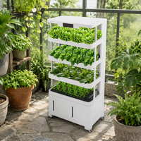 Machine de culture hydroponique verticale intelligente multi-niveaux pour intérieur, étagère de balcon, pompe d'irrigation aéroponique, ABS blanc